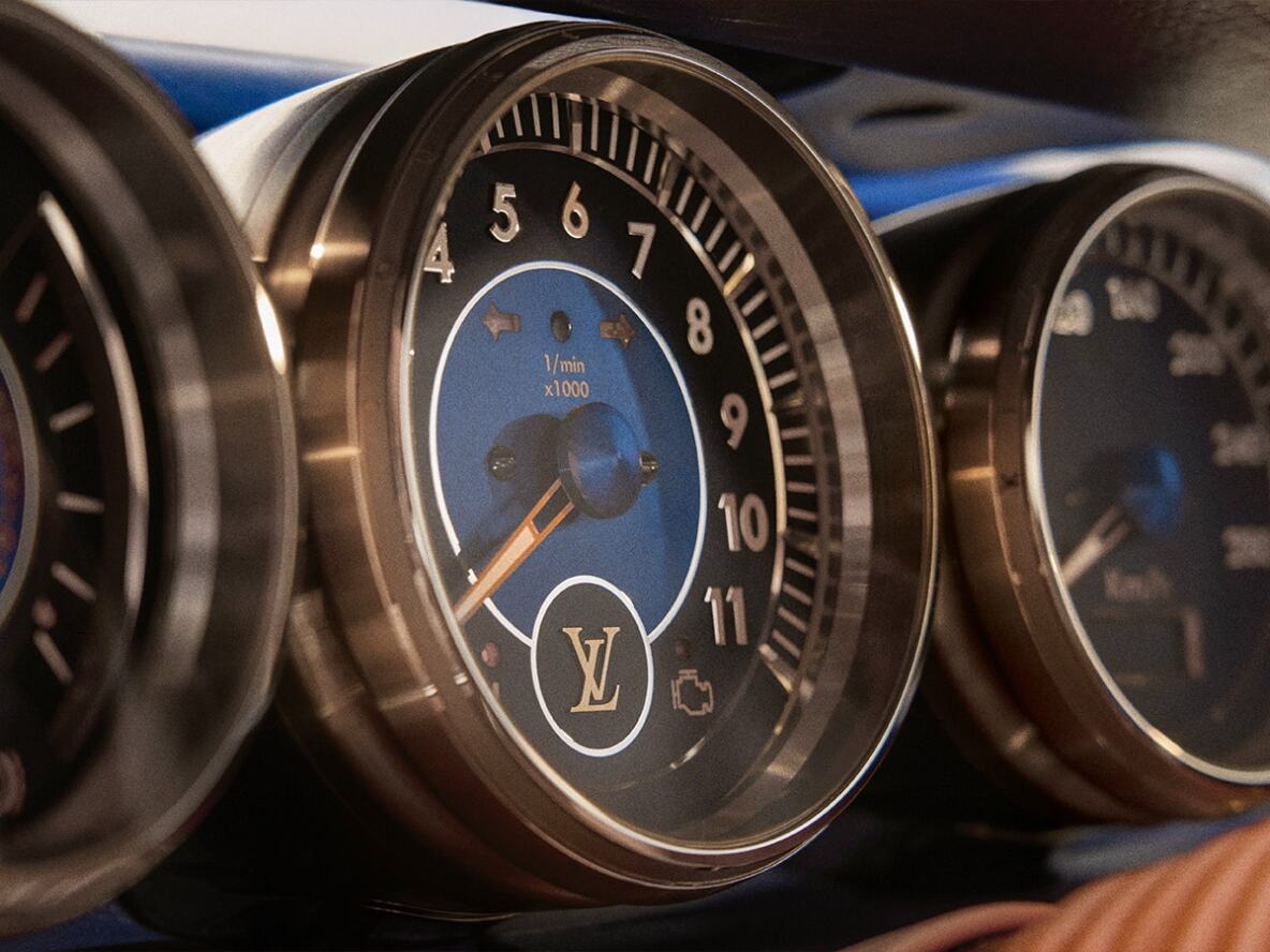 Porsche 911 Singer Louis Vuitton compte tours bleu