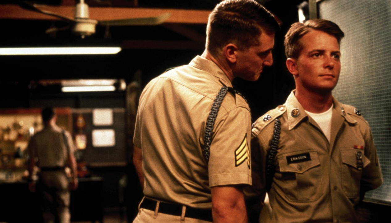 Sean Penn (Meserve) et Michael J. Fox (Eriksson) dans "Outrages" de Brian de Palma