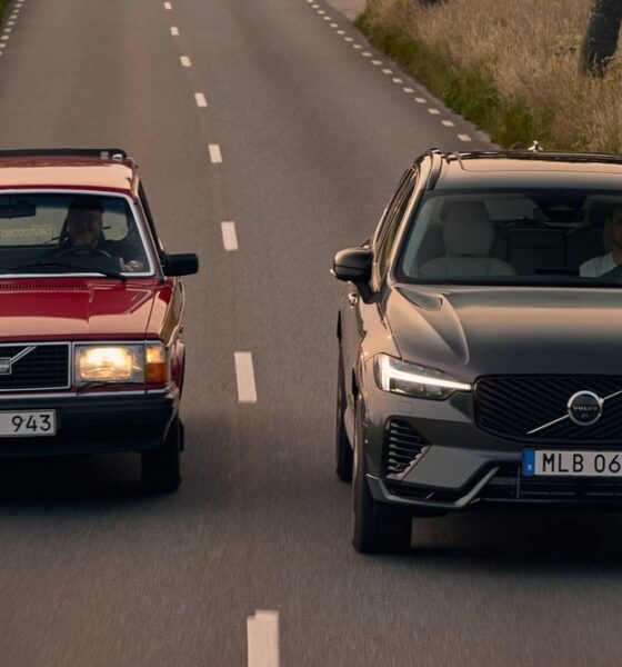 à gauche; la Volvo 240 et à droite : la Volvo XC60, qui devient la meilleure vente de la marque suédoise