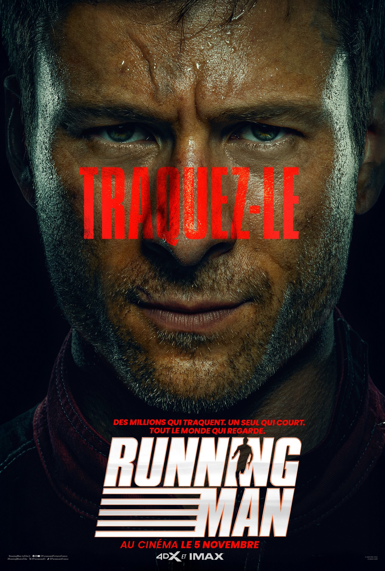 Affiche du film RUNNING MAN qui sortira le 5 novembre 2025