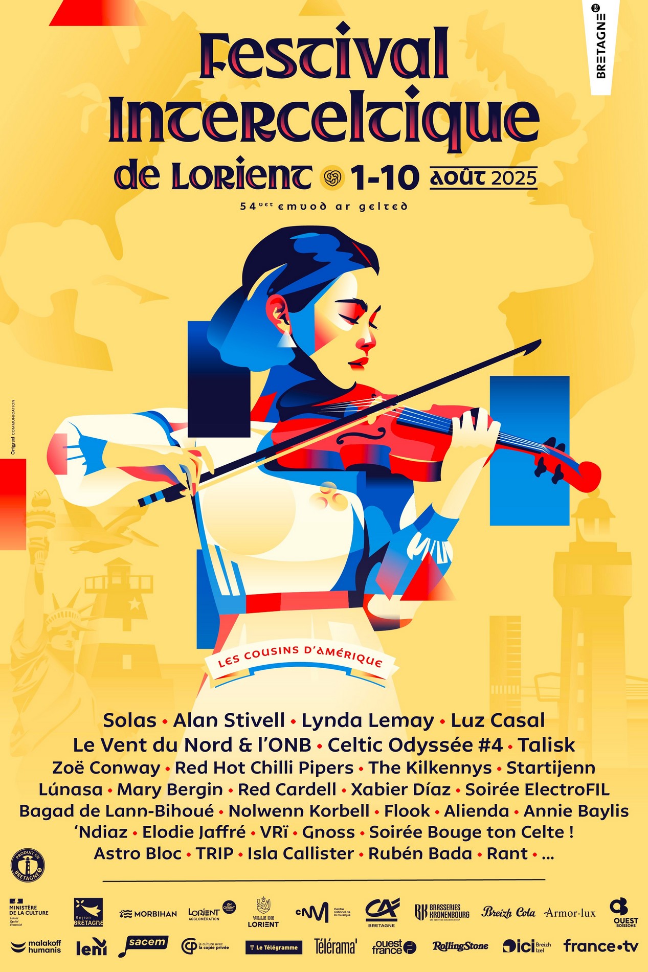 Affiche en couleurs du Festival Interceltique de Lorient 2025