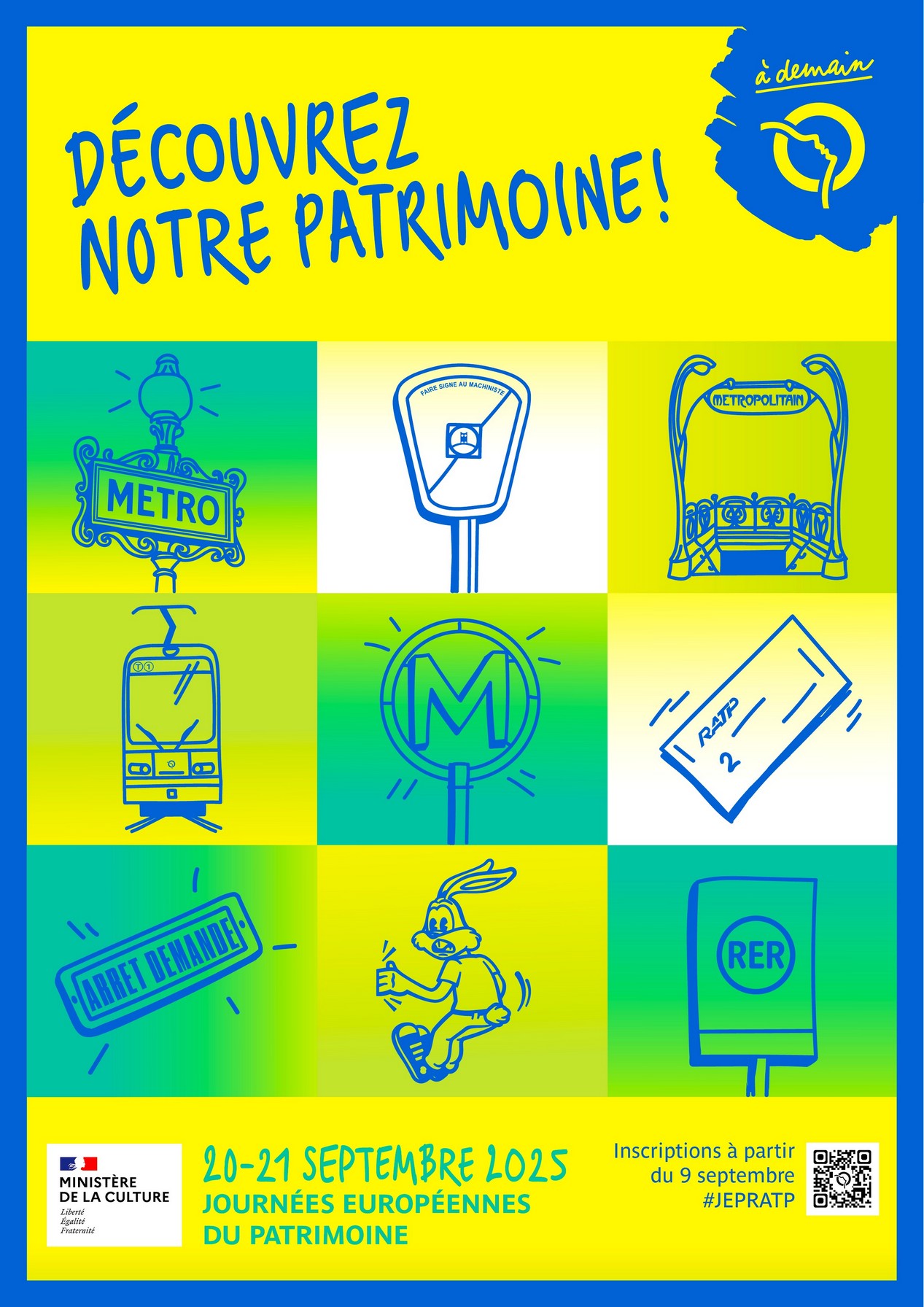 affiche pour les journées du patrimoine et les 125 ans de la RATP