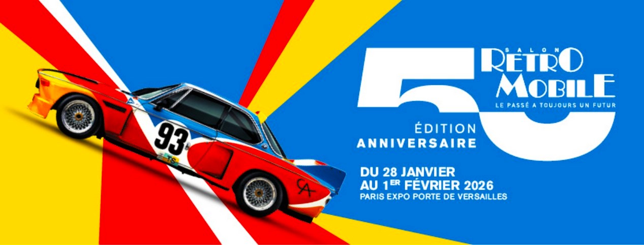 Affiche du salon Rétromobile 2026
