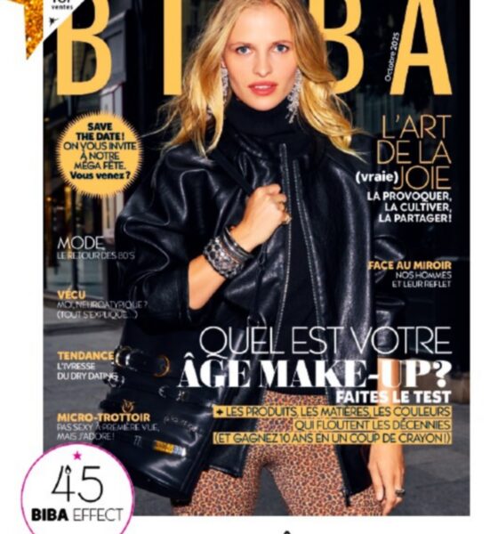 Couverture de Biba du 2 octobre 2025 pour les 45 ans du magazine