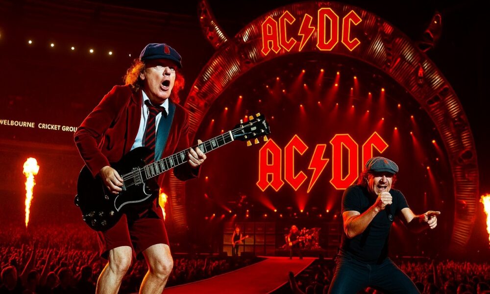 Le groupe de hard-rock australien AC/DC en concert à Melbourne