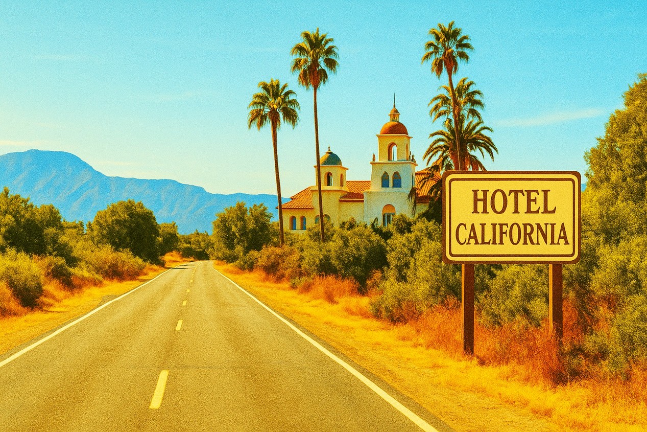 Image qui illustre la chanson HOTEL CALIFORNIA du groupe EAGLES