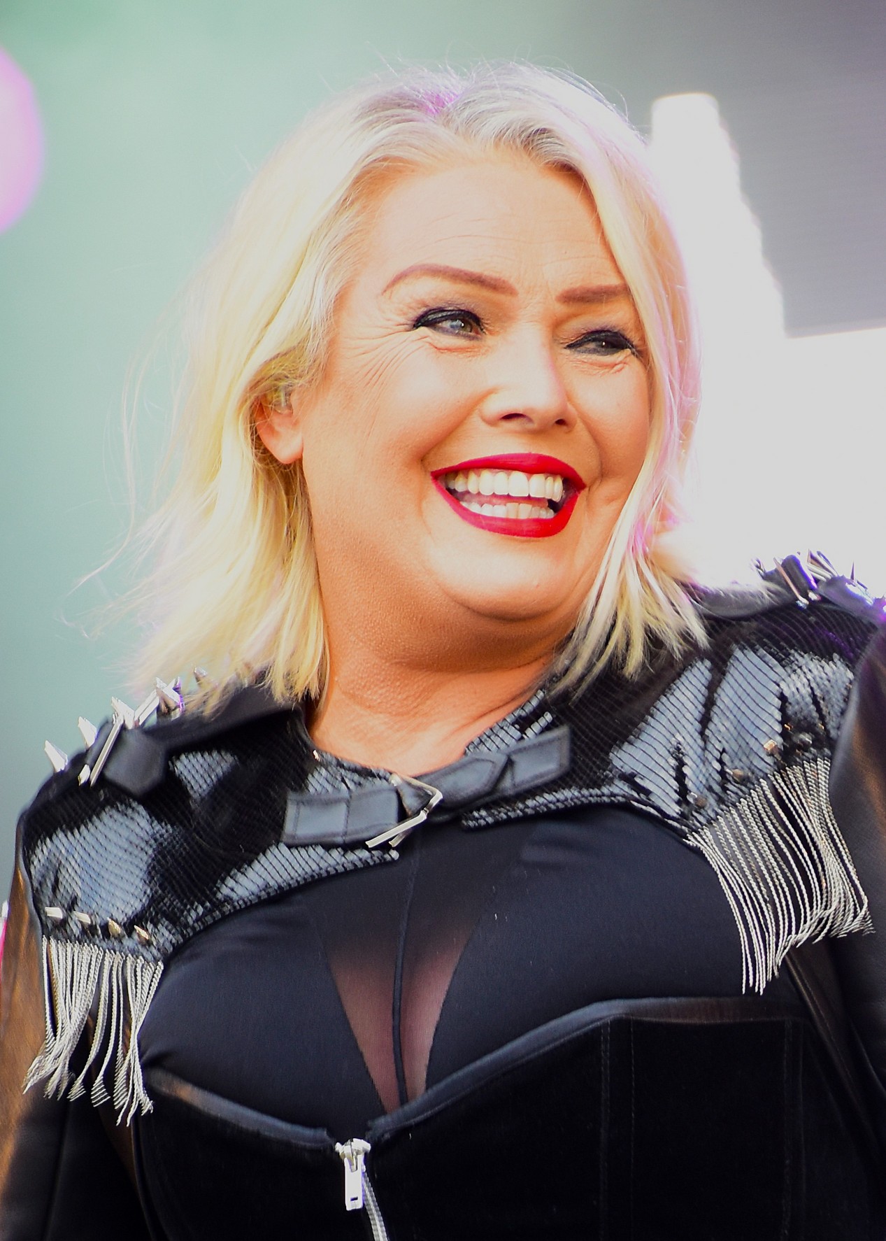 La chanteuse britannique Kim Wilde le 31 juillet 2021 lors d'un concert à Liverpool
