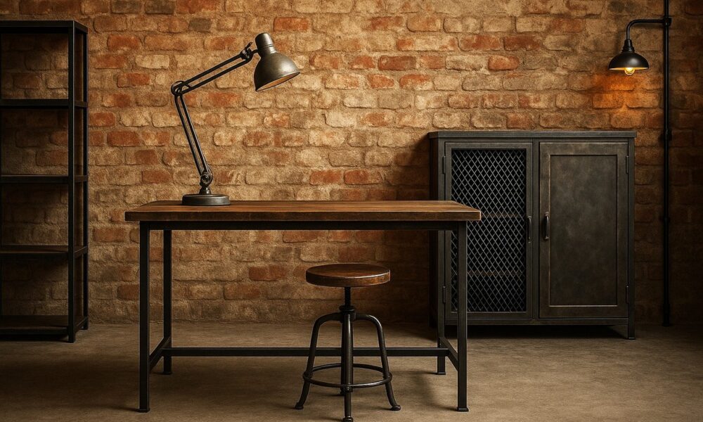 Meubles vintage conçus en métal et tubes d'acier