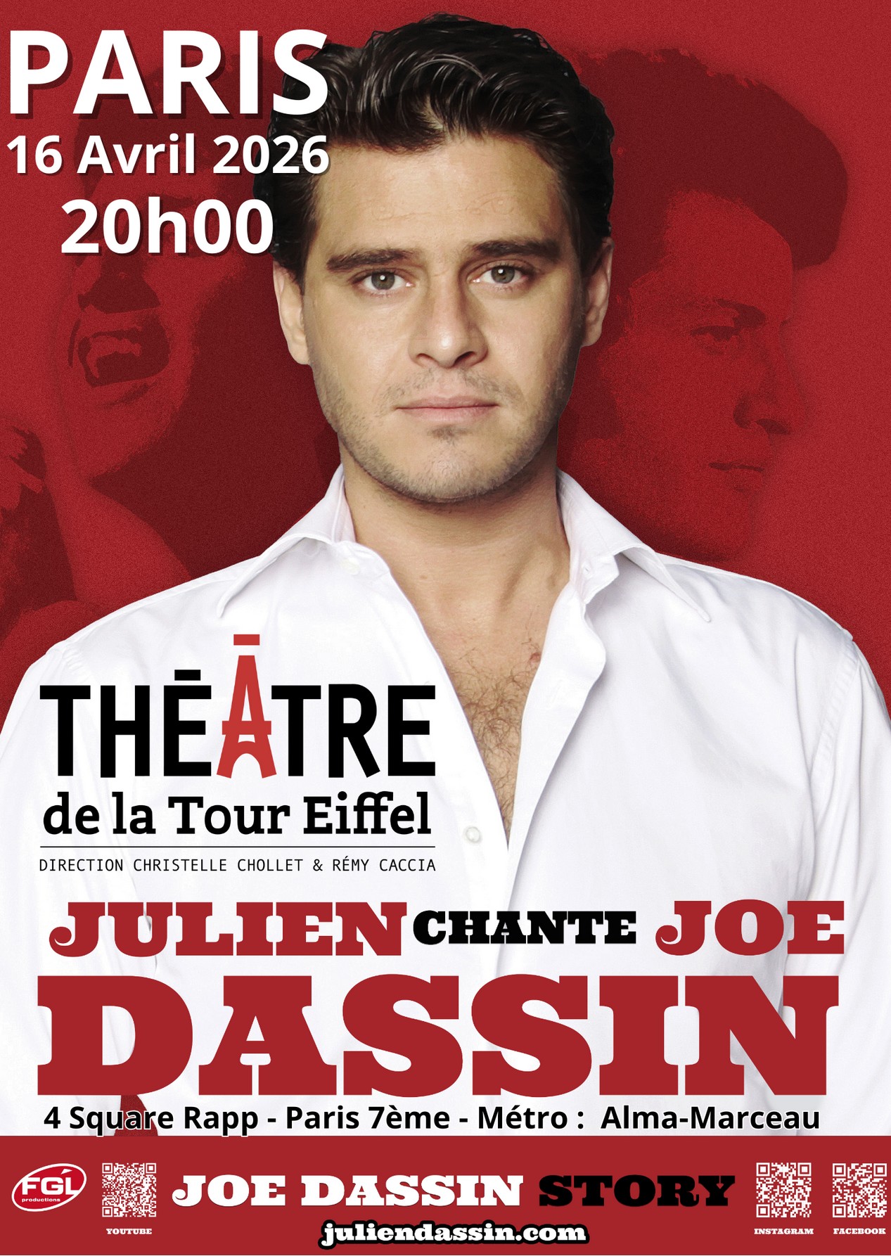 Affiche du concert de Julien Dassin le 16 avril 2026 à Paris