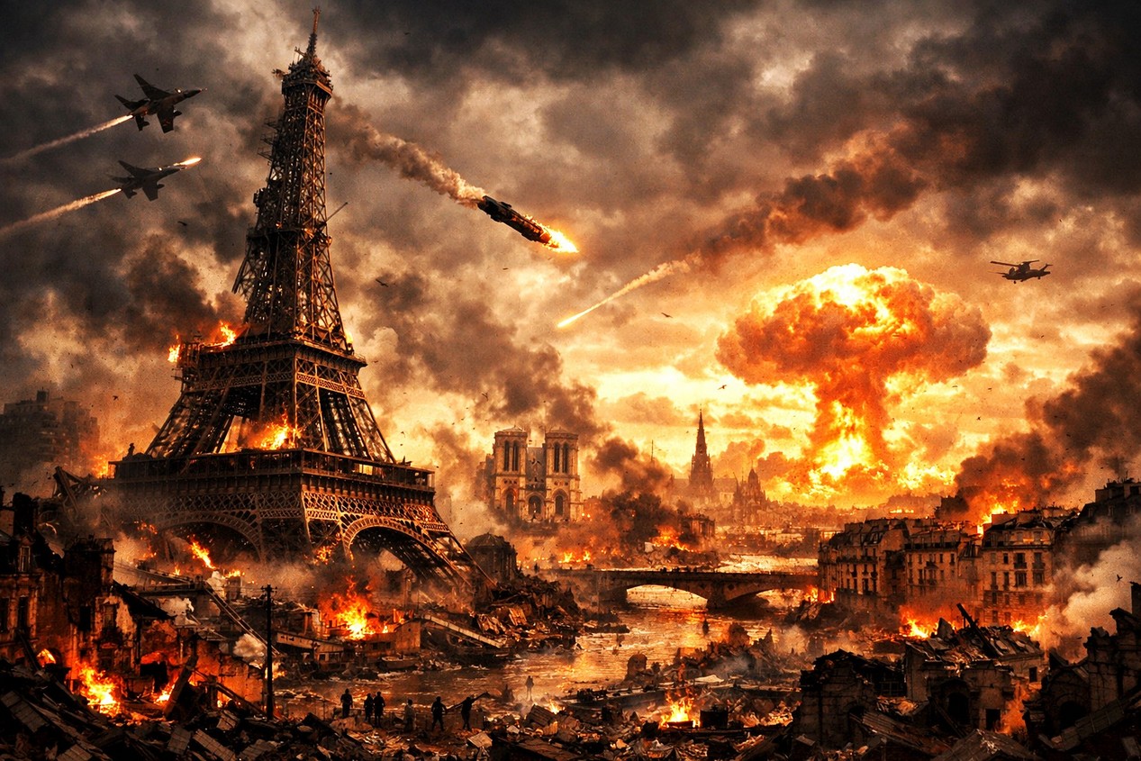 Illustration d'une troisième guerre mondiale en France