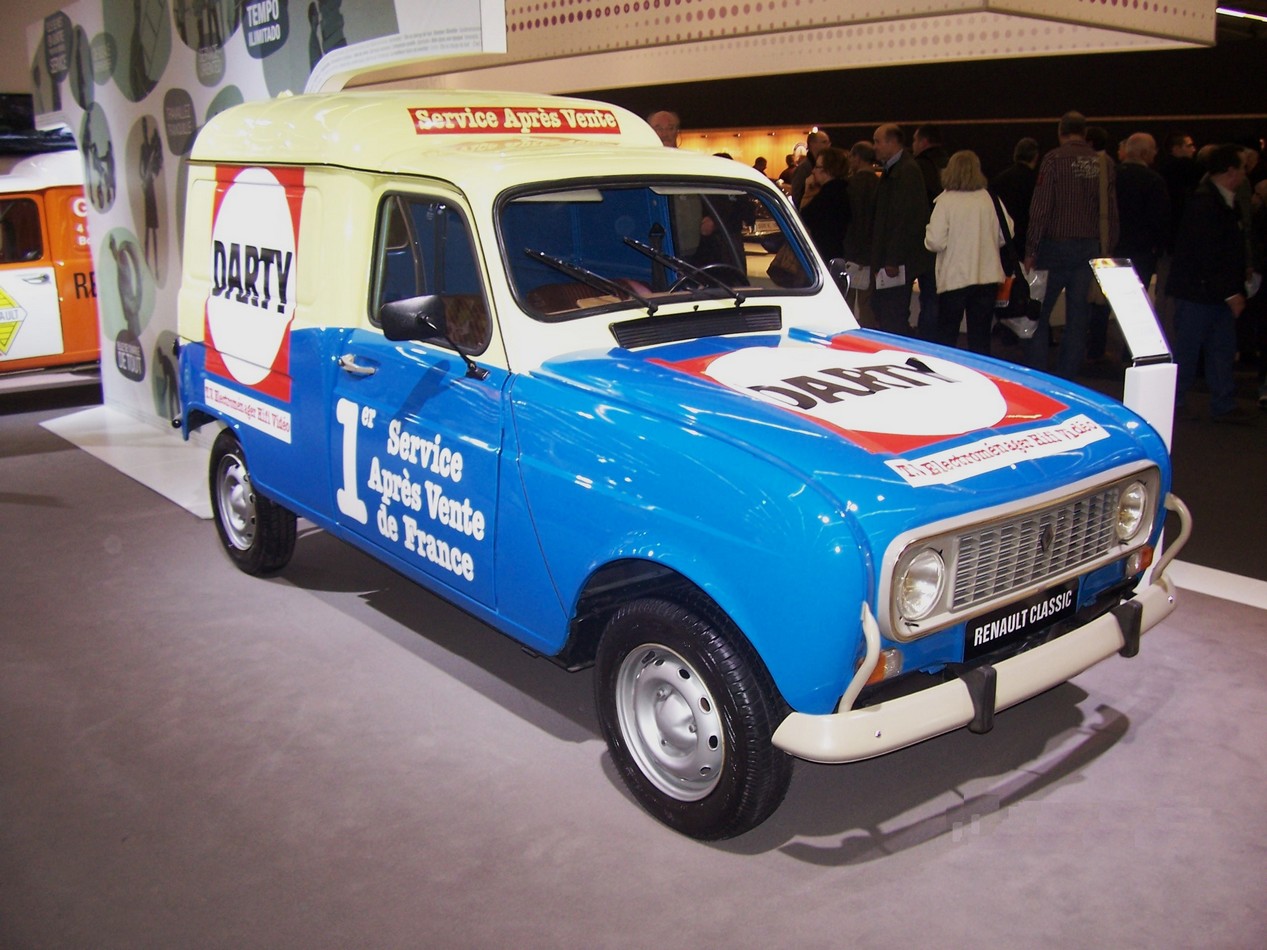 Renault 4 Fourgonnette Darty jaune et bleue des années 80
