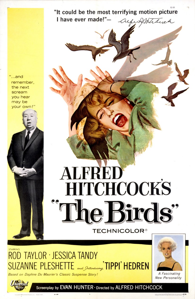 Affiche d'origine du film d'Alfred Hitchcock Les Oiseaux sorti en 1963