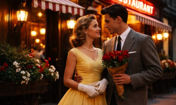 Couple amoureux dans les années 50