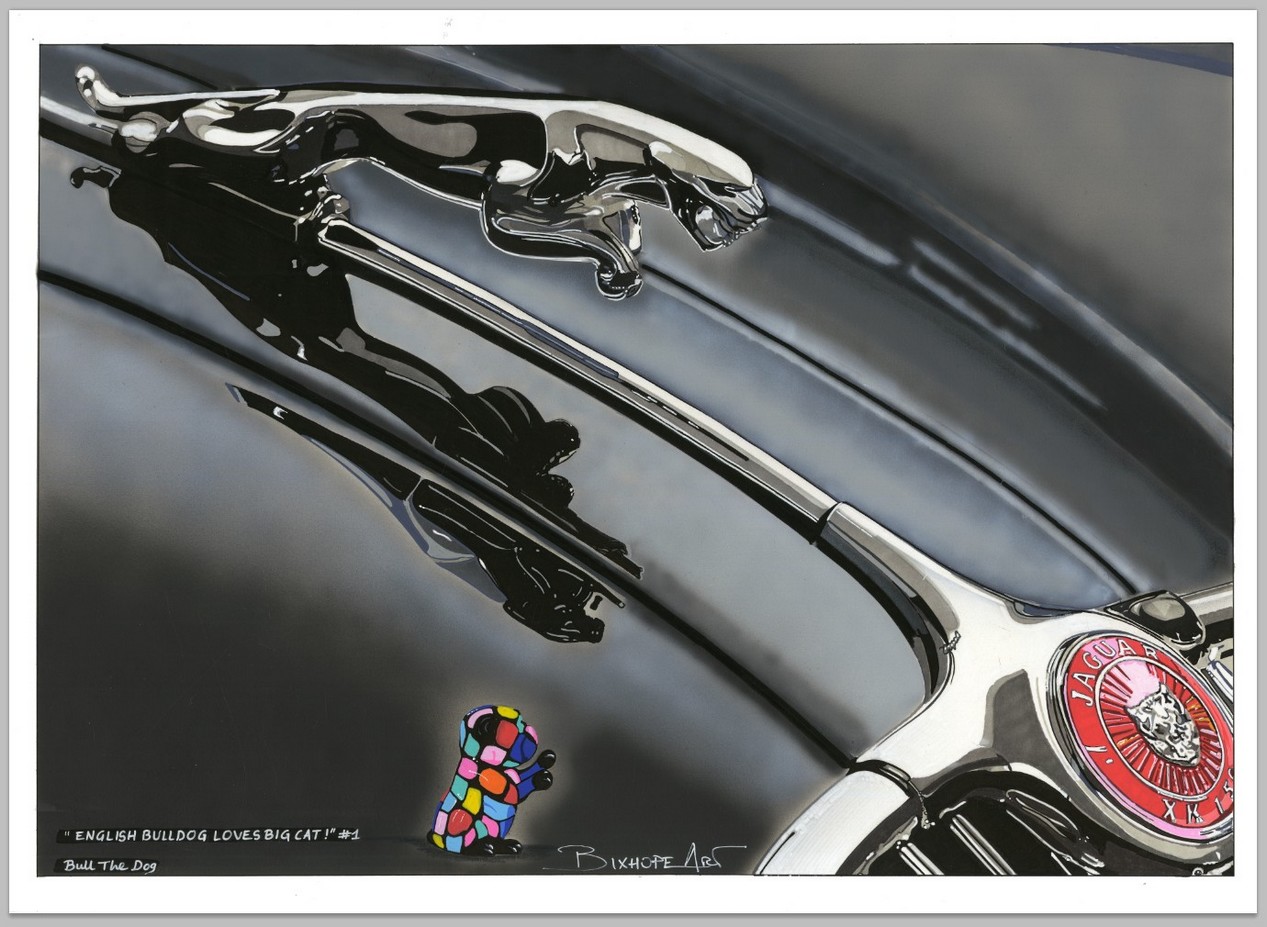 Peinture de Jaguar ancienne par BIXHOPE ART