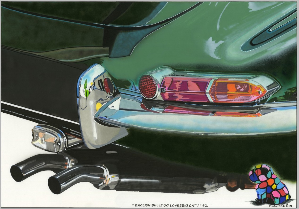 english bulldog loves big cat 2