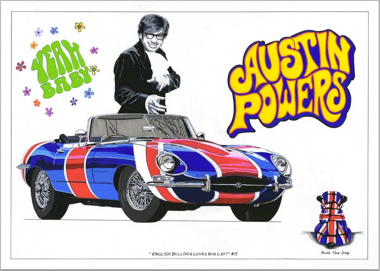 Peinture Austin Powers réalisée par l'artiste français BIXHOPE ART