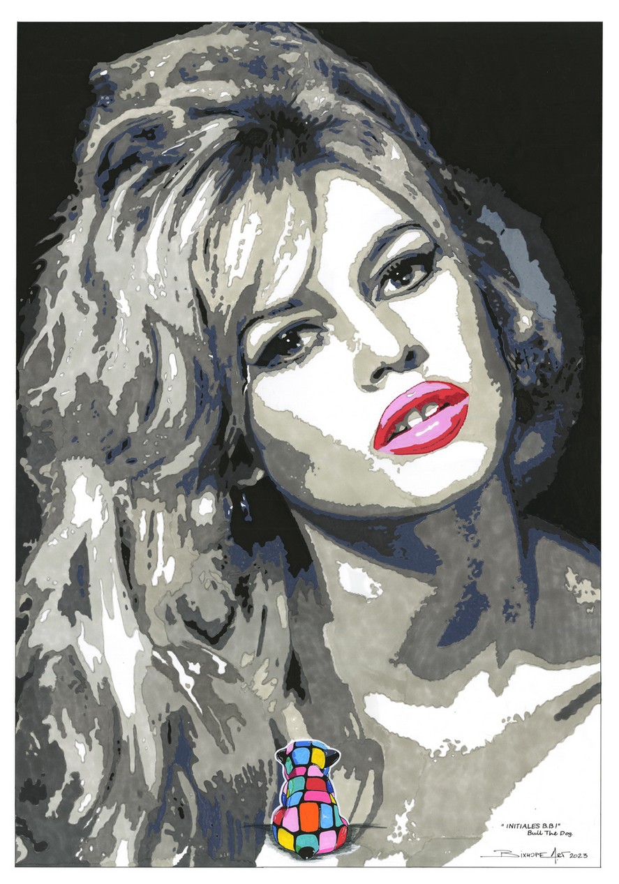 Brigitte Bardot peinte par l'artiste français BIXHOPE ART