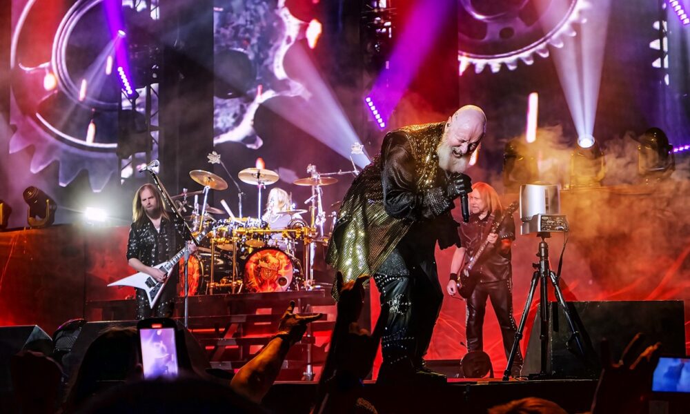 Le groupe de hard-rock anglais Judas Priest en concert le 19 juin 2024 à Madrid