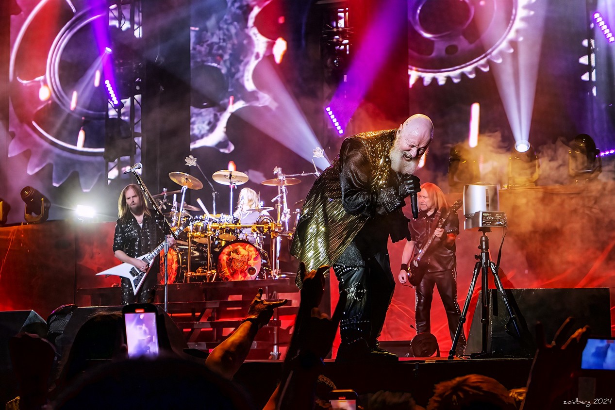 Le groupe de hard-rock anglais Judas Priest en concert le 19 juin 2024 à Madrid