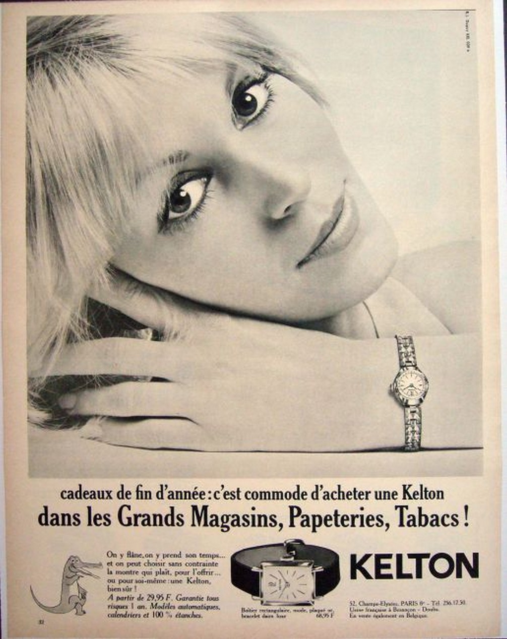 Publicité vintage pour les montres Kelton