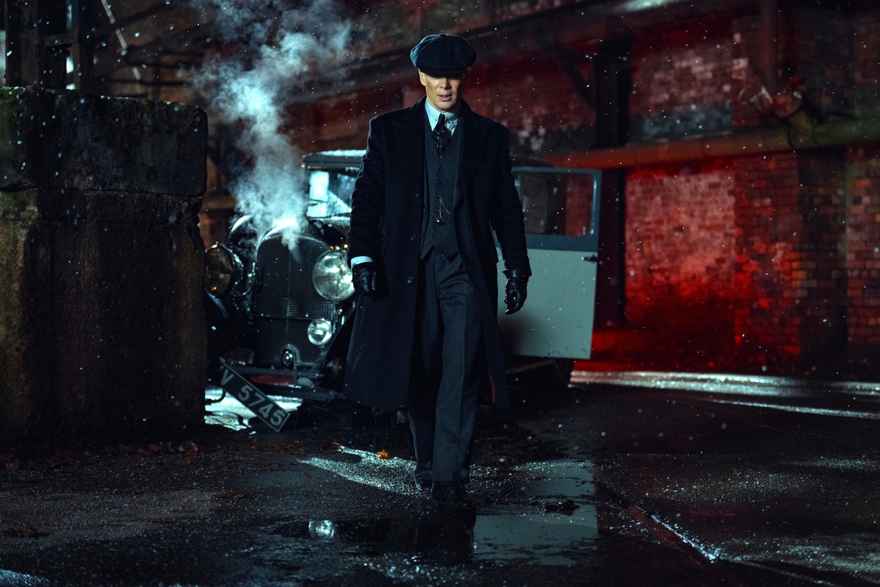 L'acteur irlandais Cillian Murphy sur le tournage du film Peaky Blinders : L'Immortel