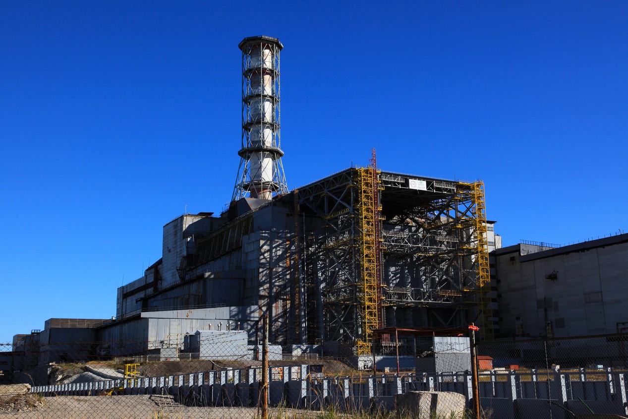 réacteur numéro 4 de la centrale nucléaire de tchernobyl en 2010