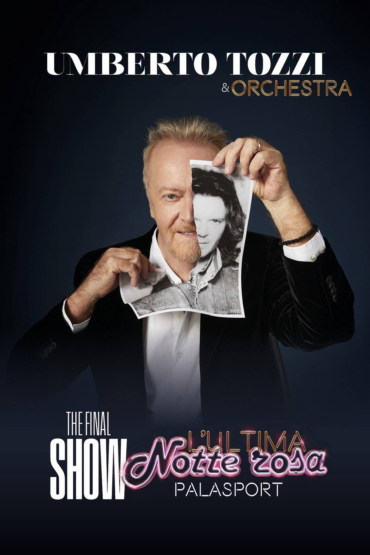 Affiche de la tournée mondiale 2026 du chanteur italien Umberto Tozzi