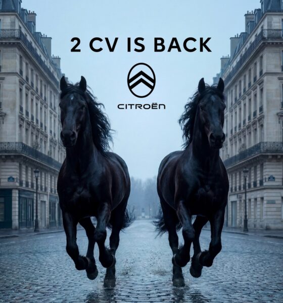 Affiche pour le retour de la Citroën 2 chevaux
