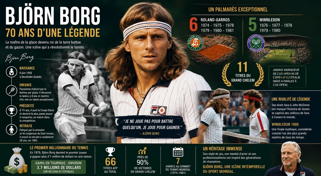 Affiche pour les 70 ans de Bjorn Borg