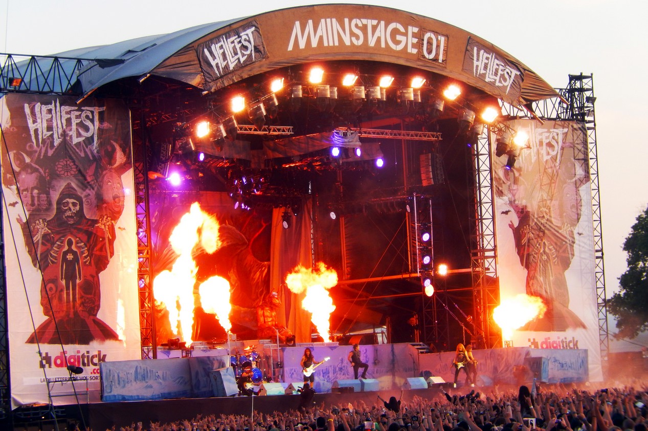 Le groupe britannique Iron Maiden au festival Hellfest en 2014