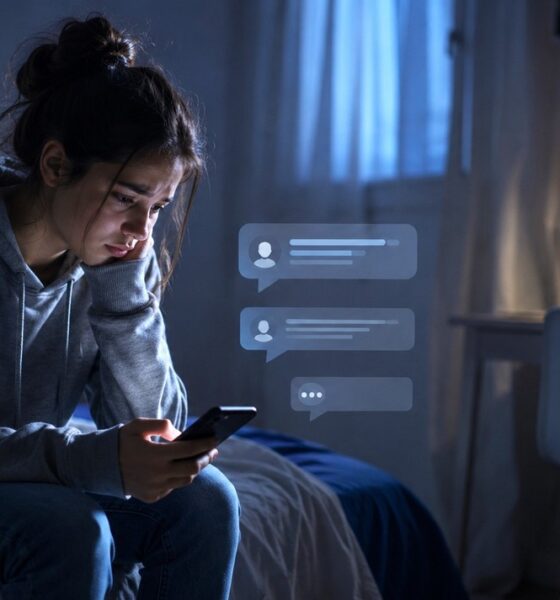 jeune adolescente devant son smartphone