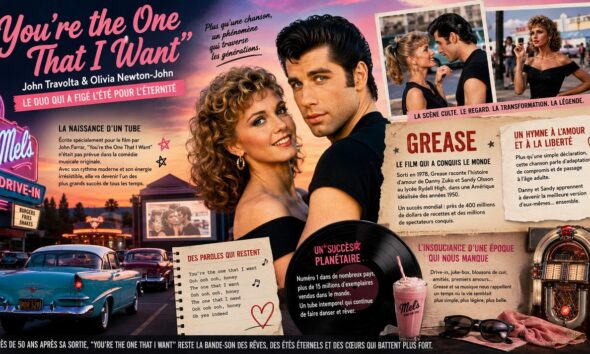 John Travolta et Olivia Newton John dans le film Grease sorti en 1978