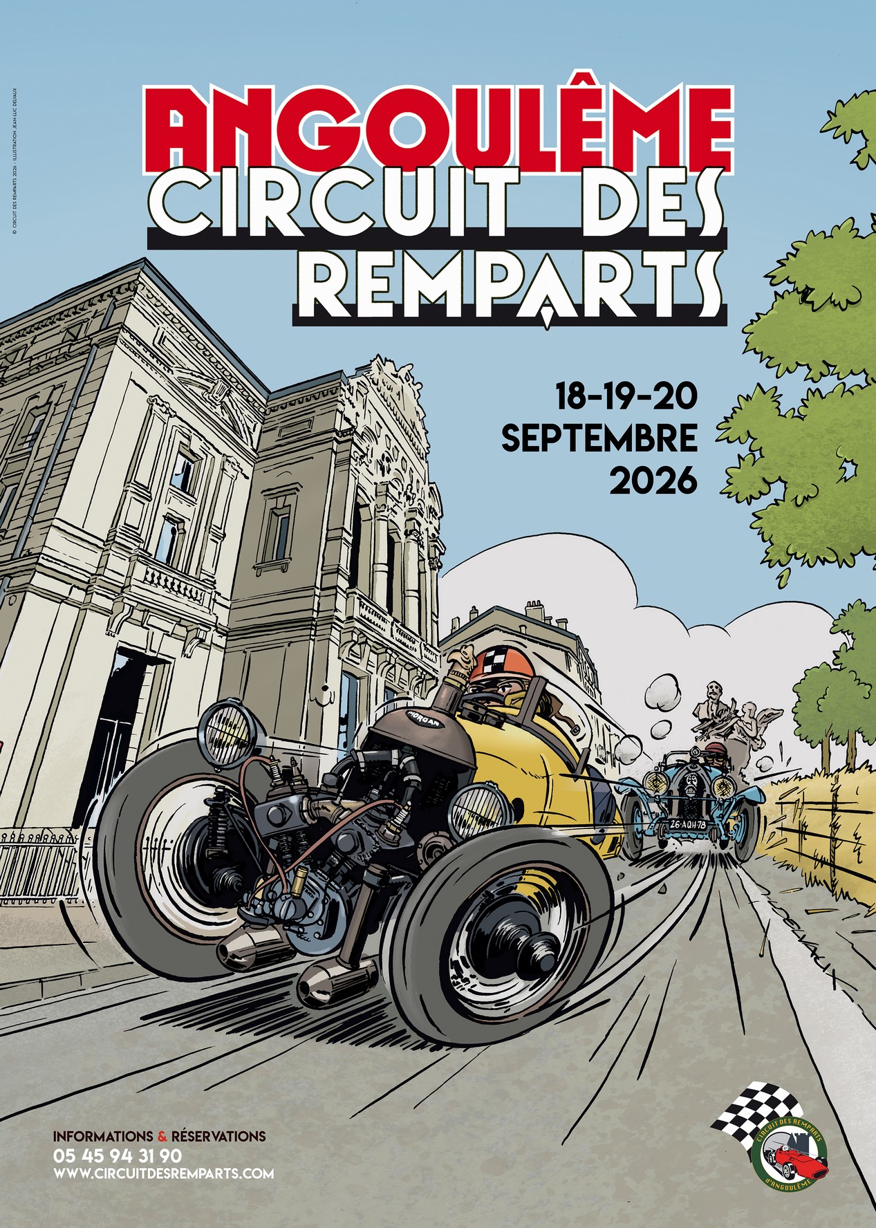 Affiche de l'épreuve automobile Le Circuit des Remparts d'Angoulême du 18 au 20 septembre 2026