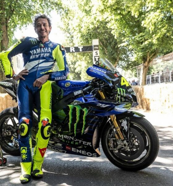 Le pilote de moto italien Valentino Rossi à Goodwood en juillet 2026