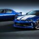 Chevrolet Camaro de 1970 supercharged et Chevrolet Camaro de 2015 couleur bleue