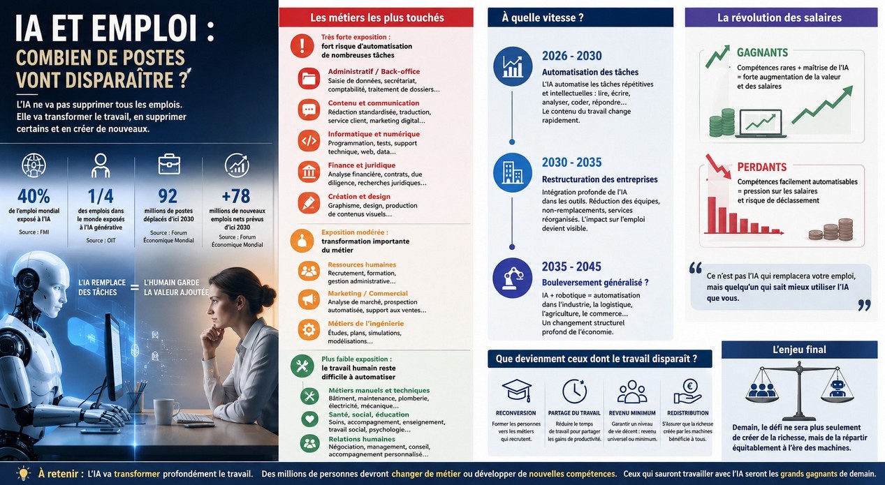 Tableau sur l'intelligence artificielle et son impact sur l'emploi