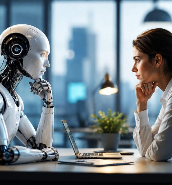 Robot et humain face à l'intelligence artificielle