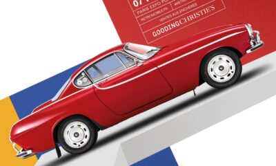 Affiche du salon Rétromobile 2027 avec une Volvo P1800