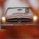 Mercedes Benz 230 SL Roadster de 1963 couleur bordeaux