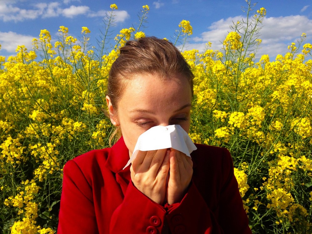 Femme qui est allergique au pollen