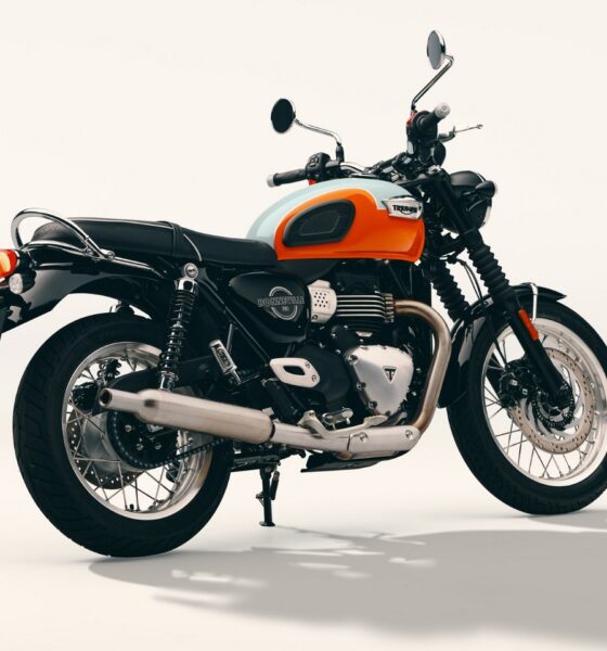 Triumph Bonneville T40 bleue et orange modèle 2027